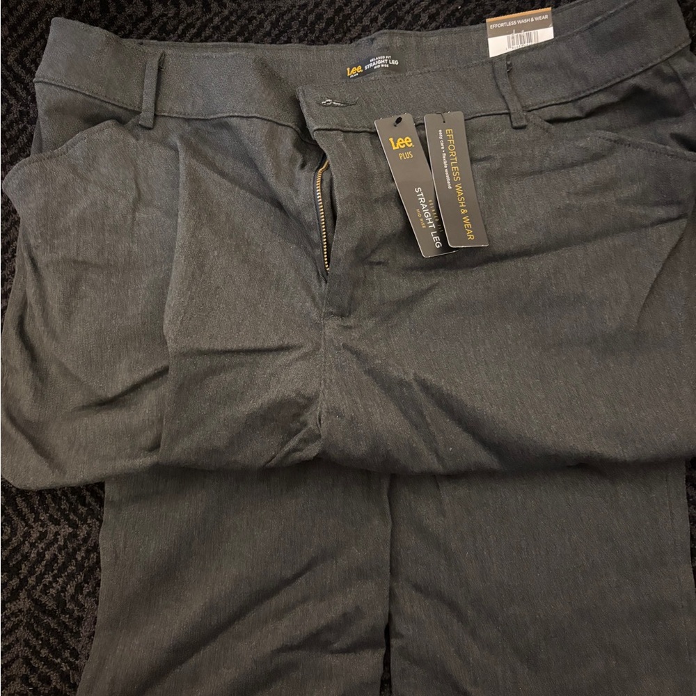 Lee Charcoal Straight Leg Pants NWT 20w